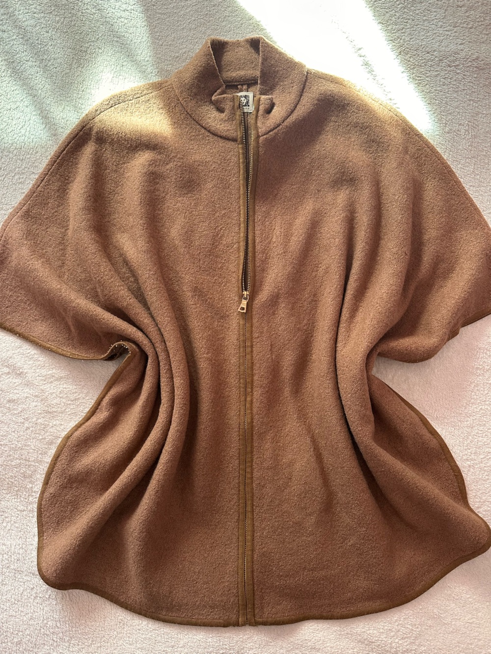 Anne Klein Brown wool Zip-Front Cape